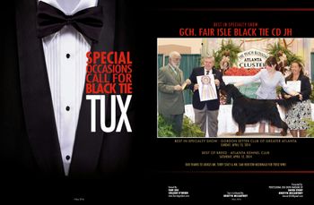 Tux's 1st ad May 2014 The Canine Chronicle
