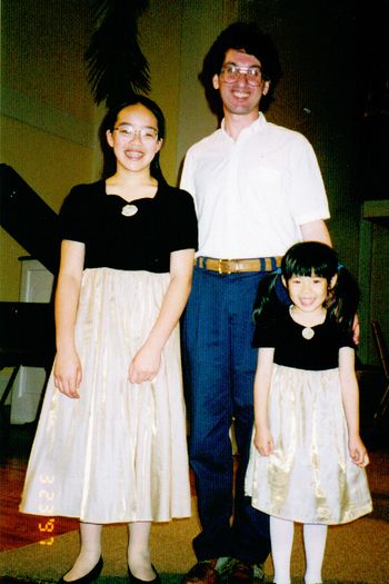 With my first piano teacher, Jed Galant, and my sister
