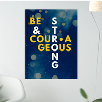 BE STRONG & COURAGEOUS Printable Word Art