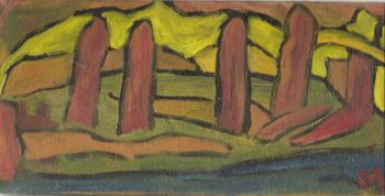 Golden Mountain, 2007, oil on canvas, 12" x 6"

