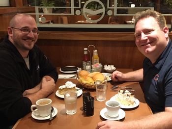 Pie with Chris O'Hara, friend of 30 years and trumpeter extraordinaire..
