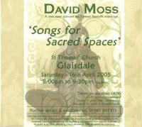 Songs for Sacred Spaces: David Moss 2005 solo album / free downloads