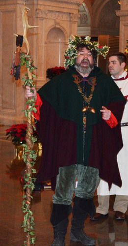 Father Christmas leads the "Gloucestershire Wassail." Photo by John Regan.
