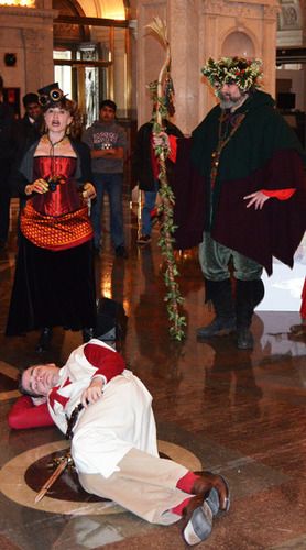 "If he's been dead five YEARS I can cure him!" Dr. Snark assures Father Christmas she can act "in a jiff." Photo by John Regan.
