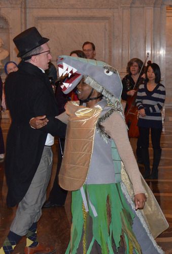 The Old Bookworm and The Dragon dance together. Photo by John Regan.
