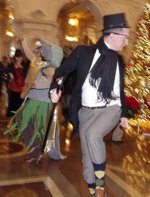 The Old Bookworm and The Dragon dance separately. Photo by Stephanie Hall.
