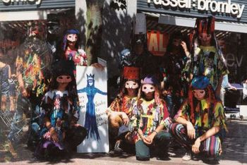 Mummers in Exeter, England, 1994. Wikimedia Commons.
