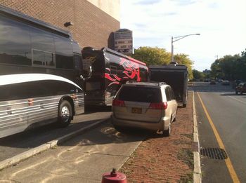 Vito’s Tour Bus (far right) compared to Lee Brice’s Tour Buses (on left)
