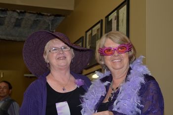 Purple glam! Judy Roszel & Carolyn Harley
