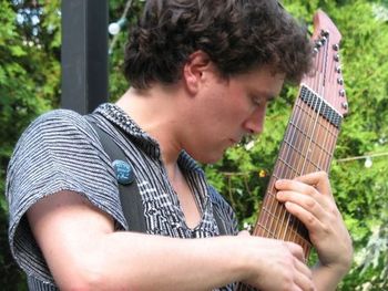 Playing solo Touch Guitar at Cambridge Zen Center, 2008.
