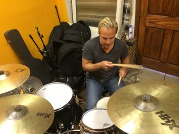 Matt Calabrese laying down some drum parts on "Inside Out"
