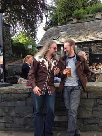 Tokin Two having a drink at the Hole In T' Wall, somewhere in Cumbria, Uk. Eddie's birthday, May 17th 2014
