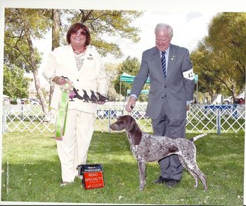 Gia winning Best in Sweepstakes under Judge Patricia Gilbert

