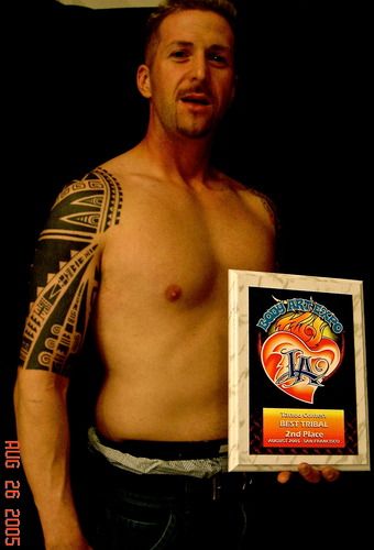 SF Tattoo Expo Tribal 2nd Place Award: John Doe half-sleeve
