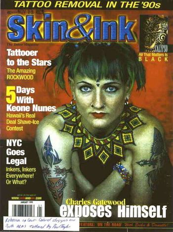 Skin and Ink: Cover shot of two surreal tribal arm pieces on cover model
