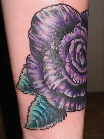 Side view of purple rose cover up
