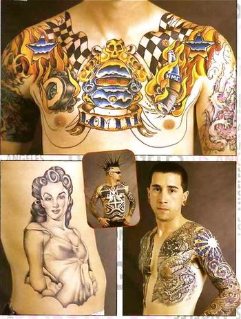 International Tattoo Magazine: Center shot of island-influenced fish at Inkslinger's Ball (1/2002)
