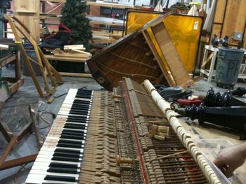 I've lost count of how many pianos I've dissassembled, taken the cast iron soundboard out of (to make it lighter) and given them a 2nd life on stage. 8 or 9 easy.

