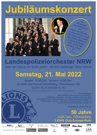 Jubiläumskonzert Lions Club Ennepe-Ruhr - Landespolizeiorchester NRW unter der Leitung von Scott Lawton - mit dem Gastsänger Oliver Schmitt