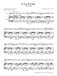 Alary/Servais - Le Lac de Côme: Barcarolle (Transcribed for Cello and Piano)