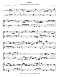 C.P.E. Bach - Gamba Sonata in C major (Transcribed for Cello Duet)