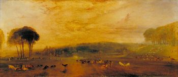 Joseph Mallord William Turner - "The Lake, Petworth: Sunset, Fighting Bucks" (c. 1829)

