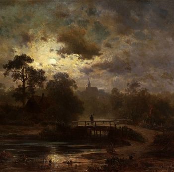 Jules Dupré - "Landscape By Moonlight" - (1852)
