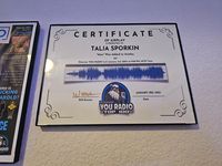 Framed Certificate of Airplay with Digital Copies