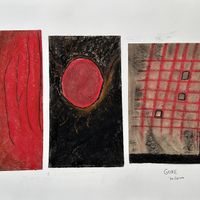 GONE- an original Tim Grimm chalk and pastel triptych