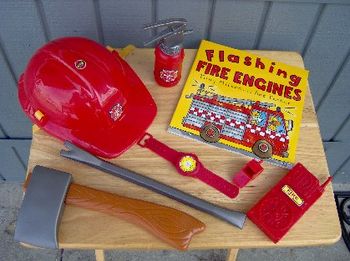 fireman play collection with accessories and book $15
