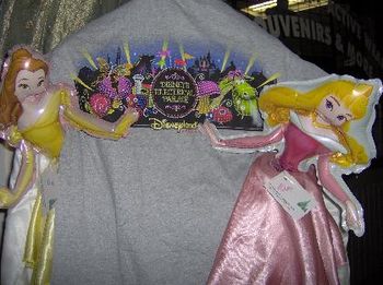 Disney Electric Parade Grey Shirt or Princess Foil Wand Balloon w Satin Skirt $10 Each
