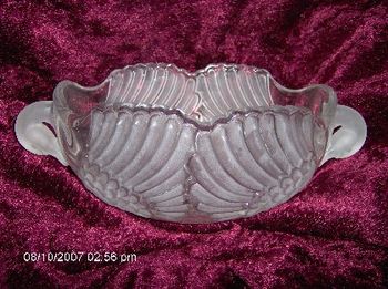 Oval Frosted Swan Glass Server $10
