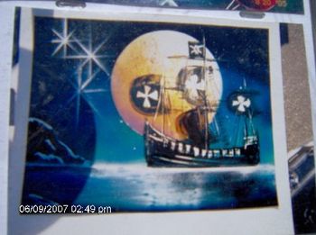 11X14 pirate ship spray paint art by kinni $ 25

