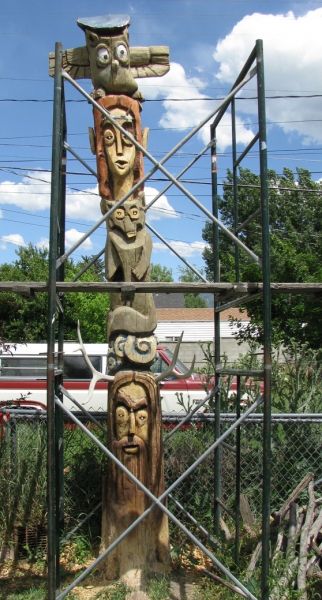 Beltaine Totem Pole 2017 16 feet tall and 3 feet wide. Sold or not available
