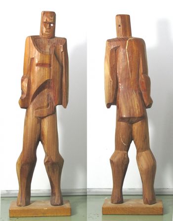 Guardian Figure Three 6.5 X 4 X 21.75" tall - Chinese Boxwood
