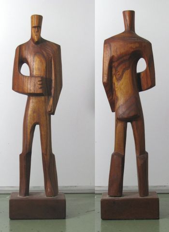 Guardian Figure One 5.25 X 3.75 X 19.25" tall - Chinese Boxwood
