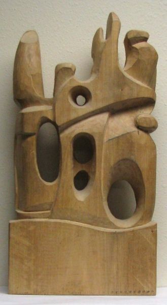 the Conversation Limewood - direct carved, abstract primitivism
