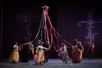 Christopher Cartmill's production of Goethe's Faust — Maypole Goethe's FAUST directed by Christopher Cartmill, set design by Bo Ra Kwan, costumes by Sarah Zinn and lighting design by Catherine Cusick — pictured, the ensemble — photo by Matt Pilsner
