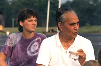 Tennis afternoon with Swami Rama- photo courtesy Jane Hobing (my mom!)
