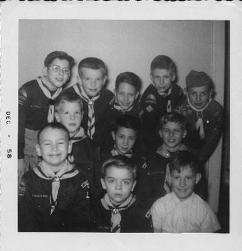 Cub Scouts! Top row, left to right, John Clements, Scott Haskins, Gary Super, Tom McCammon, Mike Hor

