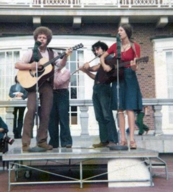 U of I Quad 1976, Brian Dunn, Charlie Meyerson, Lynn Keller, Kristin Lems photo courtesy Brian Dunn
