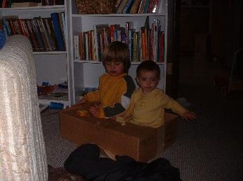 yellow kids in a box
