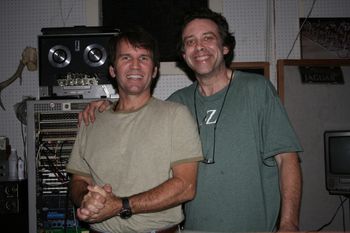 ALW and co-producer Bruce Bennett at the end of a session for Unhyphenated American.
