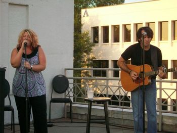 Nicole Mulkey and Andy Lee White as a duo.  The Strand rooftop, Marietta, GA, July 2011.
