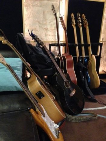 _Chakra Bleu's guitars ready for action
