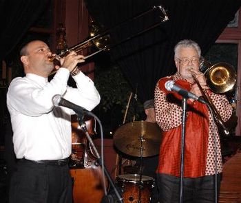 with Roswell Rudd & the Monk's Music Trio at Jazz at Pearls.  Oct 28, 2004.  photo by Mars Breslow
