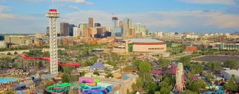 JazzTown Bmakin Film Elitch Gardens to Denver Skyline Drone Photography
