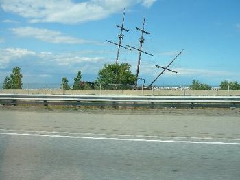 Apparently this boat tried to cross the QEW...it was unsuccessful.
