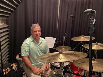 Sam Kallaos in the drum room
