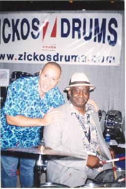 DJ and Bernard Purdie at Summer Namm Show 2001
